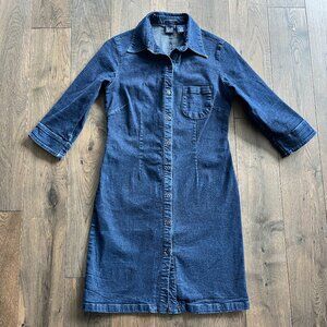 Gap Stretch Denim Dress Size 6 Dark Wash Western Festival Casual Cotton